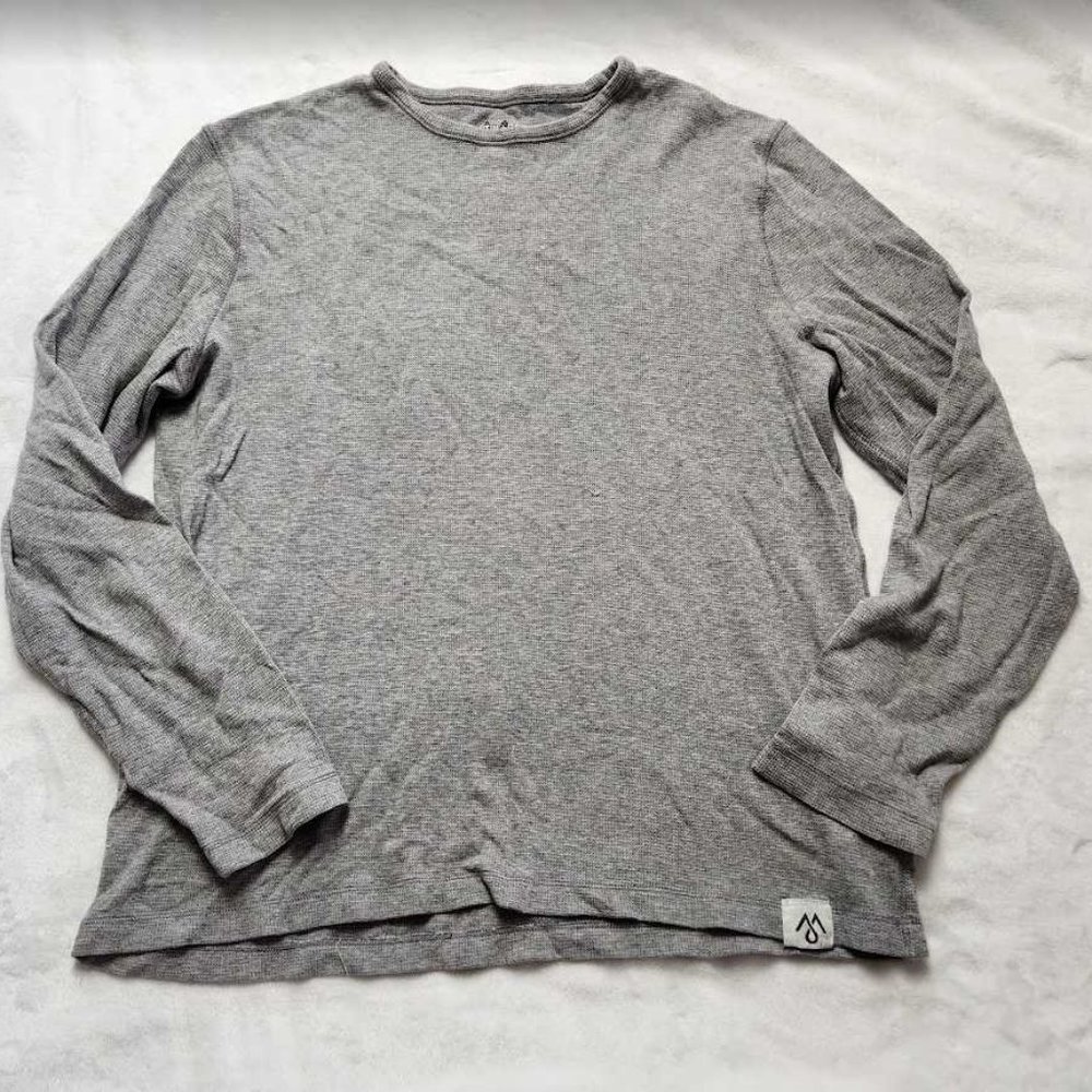 Men's L Martin + Osa gray waffle knit long sleeve crewneck t-shirt